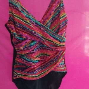 Colorful one piece women's bathing suit